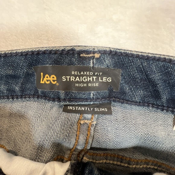 Lee Jeans Relaxed Fit Straight Leg NWT Womens Sz 12 Short Blue High Rise Ellis - Picture 4 of 12